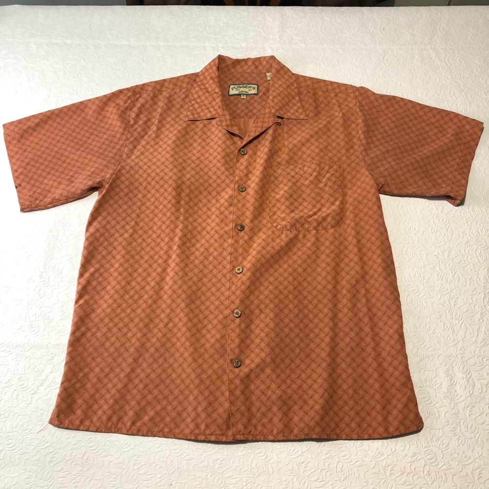 Pusser's Mens Shirt 100% Silk Island Style Size M